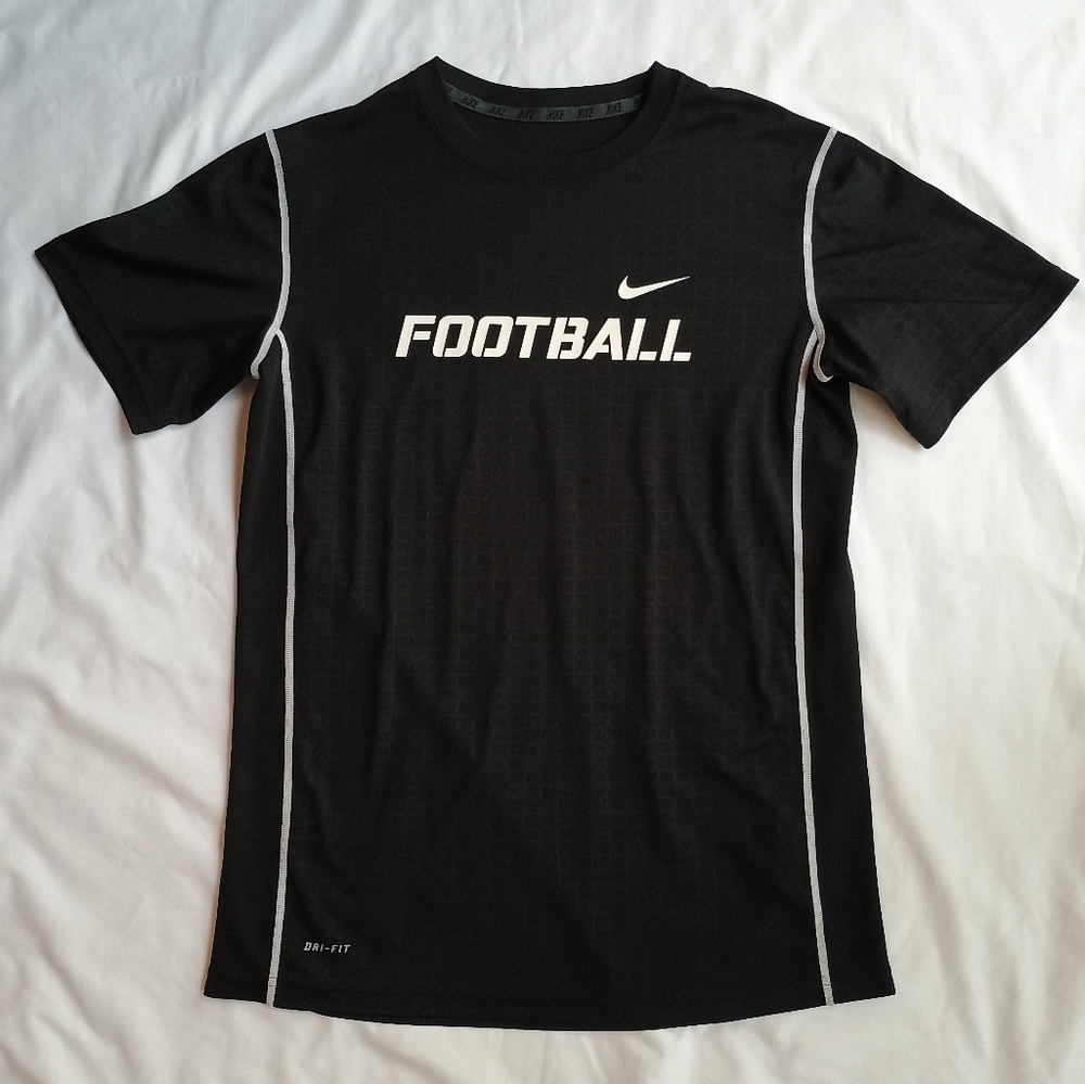 Nike Dri-Fit Football Active Tee Men's XL Tight Slim Fit Graphic T-Shirt Black